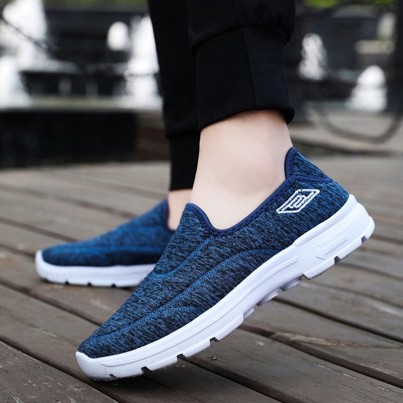 Spring cloth shoes soft sole large size platform soles breathable sneakers casual shoes men's cloth shoes men's casual shoes blue
