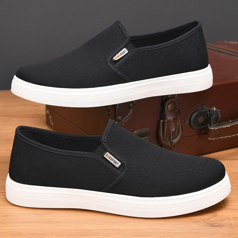 Slip-on slip-on canvas shoes, casual fashion Korean version of versatile men's cloth shoes, daily light and comfortable men's shoes