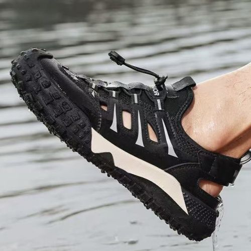 Anniversary Celebration Special-Priced Products Men shoes men open shoes New Outdoor Men's Sandals Breathable Men's Hole Casual Shoes Cool Slippers Hollow Anti-Slip and Wear-Resistant Creek Shoes
