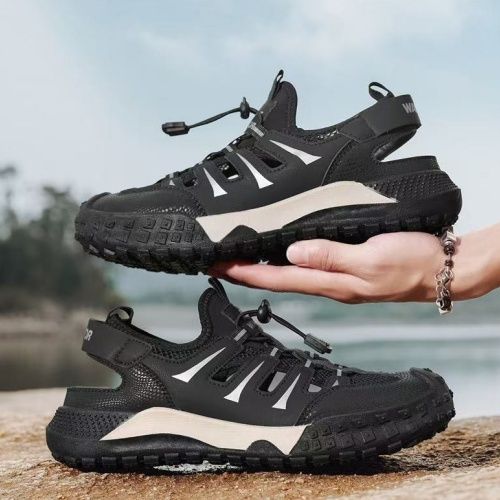 Anniversary Celebration Special-Priced Products Men shoes men open shoes New Outdoor Men's Sandals Breathable Men's Hole Casual Shoes Cool Slippers Hollow Anti-Slip and Wear-Resistant Creek Shoes