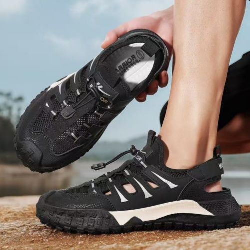 Anniversary Celebration Special-Priced Products Men shoes men open shoes New Outdoor Men's Sandals Breathable Men's Hole Casual Shoes Cool Slippers Hollow Anti-Slip and Wear-Resistant Creek Shoes