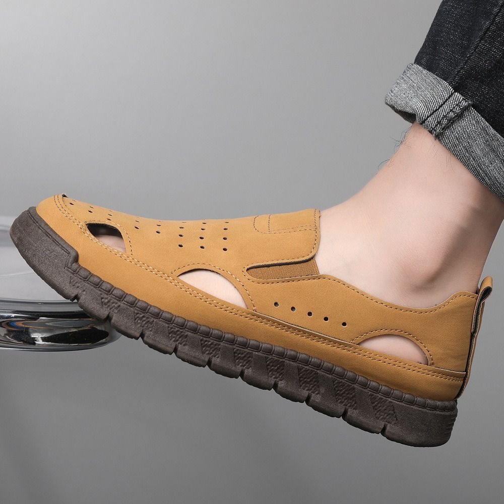 Anniversary Celebration Special-Pri Men shoes official shoes Men shoes men open shoes Summer men's sandals super light holey shoes flat slippers casual shoes sandals casual shoes men's single shoes