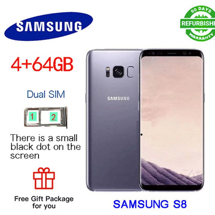 Refurbished Samsung s8 phone Galaxy s8 S8 4+64 GB Dual SIM Get Limited Gift 4G+64G Gold Option A 4GB 64GB