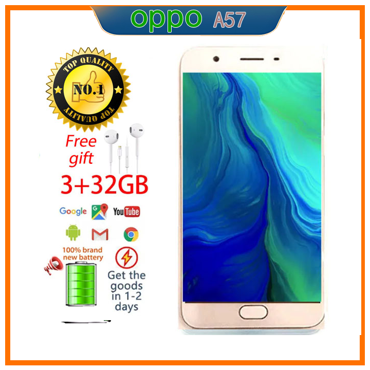 Refurbished phones oppo  f1 A57 3+32GB Dual SIM 5.2inch 16MP smartphone Google support 3GB+32GB gifts 3+32gb