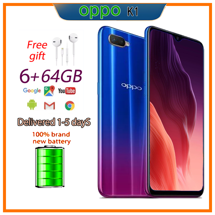 Refurbished oppo k1 phone Original Mobile Phone smart phones 6.4 inch 18MP 1920X1080 6+64GB 4+64gb (face unlock version)