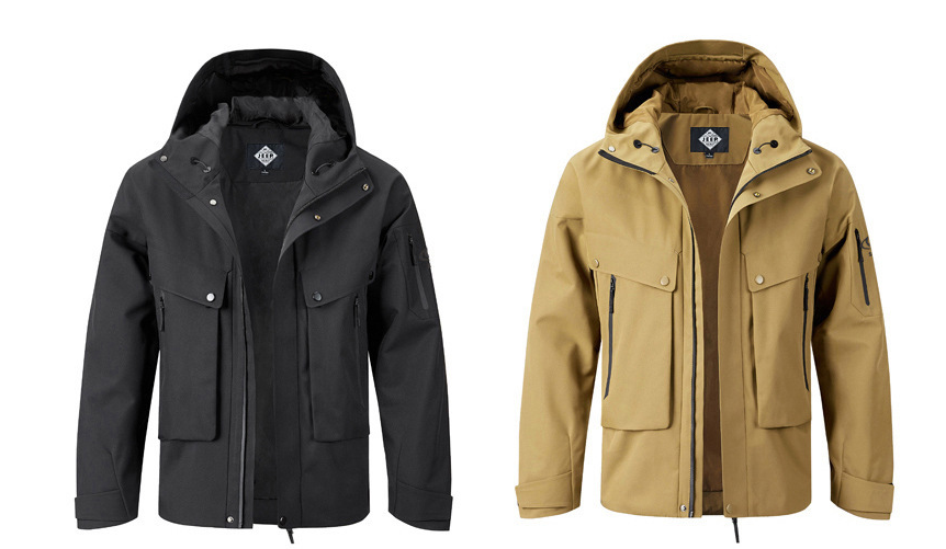 JEEP 2025 New Men's Outdoor Charge Jacket Waterproof and Breathable Clothes Hooded Loose Large Four Seasons Leisure Jacket