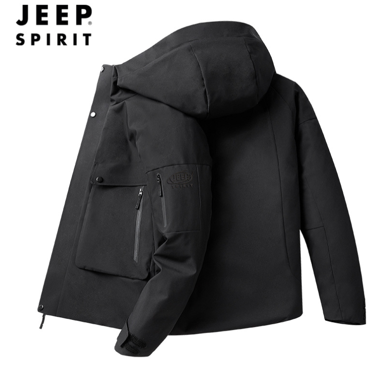 JEEP 2025 New Men's Outdoor Charge Jacket Waterproof and Breathable Clothes Hooded Loose Large Four Seasons Leisure Jacket