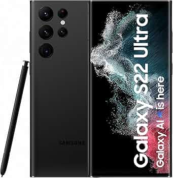 Samsung S22 Ultra 5G, 6.8", 512GB + 12GB RAM (Dual Sim With E Sim ), 5000mAh- Black With Free 45W Charger