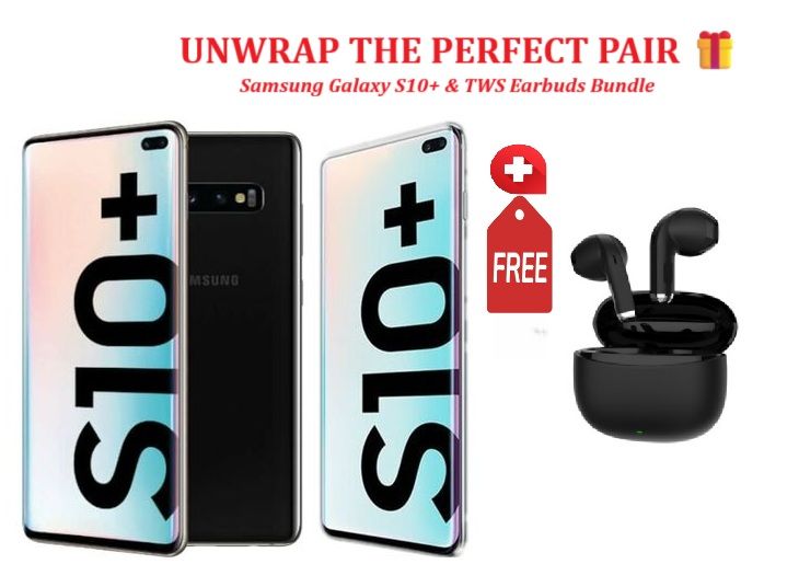 Galaxy S10+ Plus 6.4" HDR10+ ,512 GB - 8GB RAM, 12MP+ 12MP+ 16MP main Camera, 10MP Selfie camera Single SIM - Black