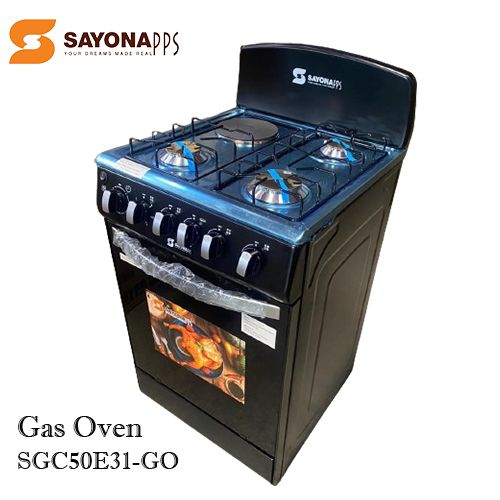 New Arrival Sayona SGC 50E31-GO Free Standing Gas Cooker, 50*55 Size with Gas oven 3 gas burners and 1 electric plate Standing Gas Cookers