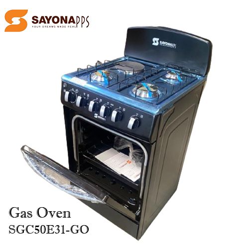 New Arrival Sayona SGC 50E31-GO Free Standing Gas Cooker, 50*55 Size with Gas oven 3 gas burners and 1 electric plate Standing Gas Cookers