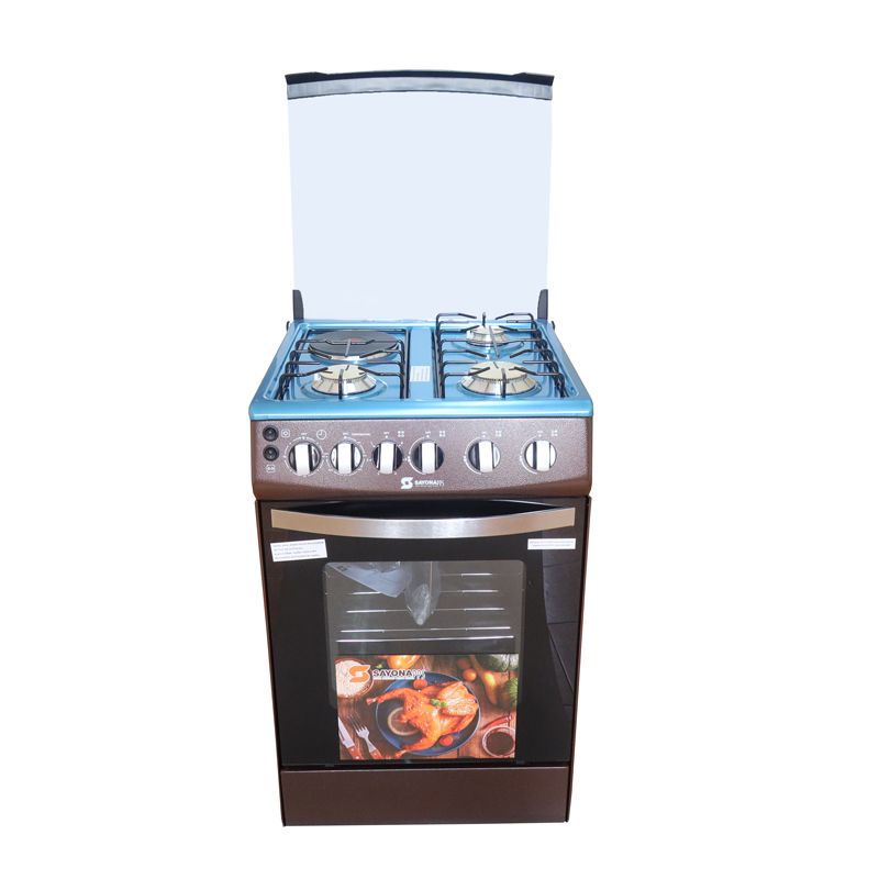 FREE GIFT!! Sayona SGC50E31-EO Free Standing Electric Cooker, 50*55 Size with Electric oven 3 gas burners and 1 electric plate Standing Gas Cooker(Free powerbank)