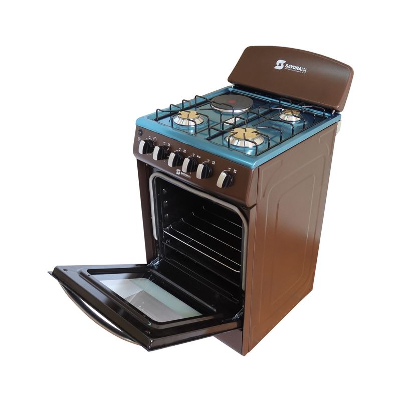 New Arrival Sayona SGC 50E31-GO Free Standing Gas Cooker, 50*55 Size with Gas oven 3 gas burners and 1 electric plate Standing Gas Cookers