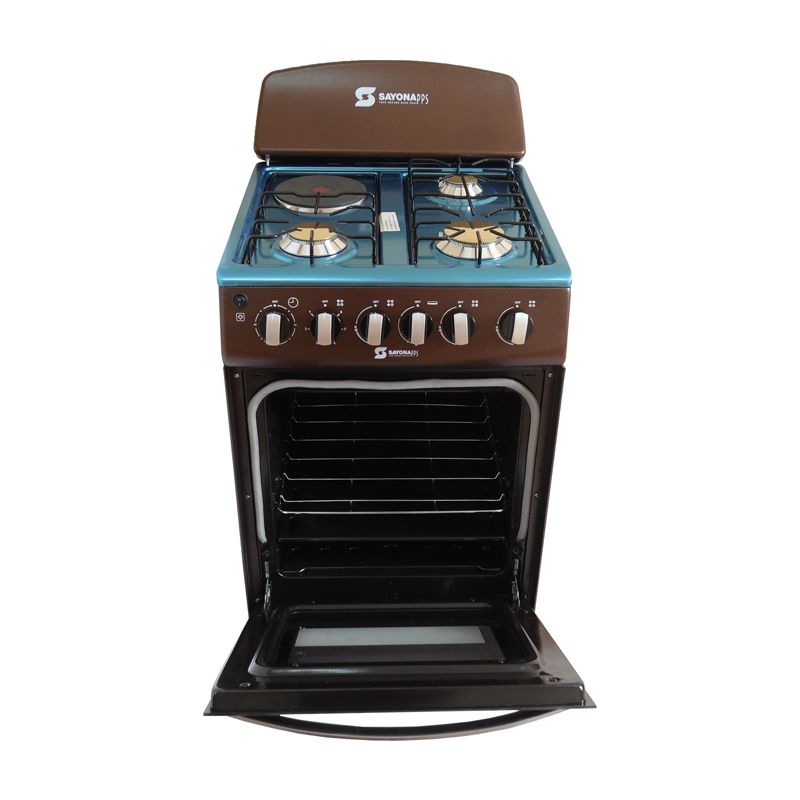 New Arrival Sayona SGC 50E31-GO Free Standing Gas Cooker, 50*55 Size with Gas oven 3 gas burners and 1 electric plate Standing Gas Cookers