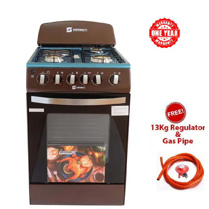 FREE GIFT!!New Arrival Sayona SGC 50E31-GO Free Standing Gas Cooker, 50*55 Size with Gas oven 3 gas burners and 1 electric plate Standing Gas Cookers (Free regulator and pipe)