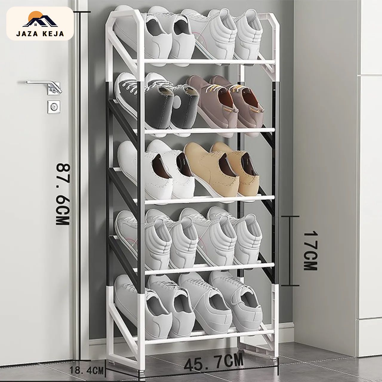 Jaza Keja 5 Layers Shoe Rack Simple Multi Layer Entrance Shoe Cabinet Storage Rack Multifunctional Storage Rack Dormitory Storage Rack