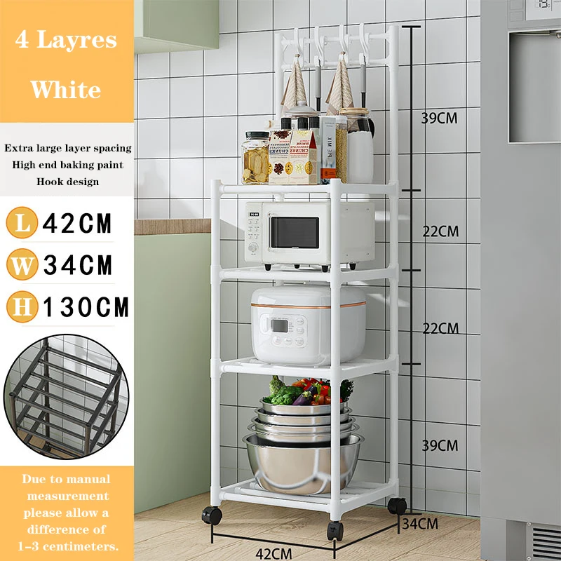 Jaza Keja Storage Kitchen Trolley Rack Pulley Pot Rack Multi-layer Pantry Closet Fridge Side Seam Finishing Rack Kitchen Cart Bathroom Rack