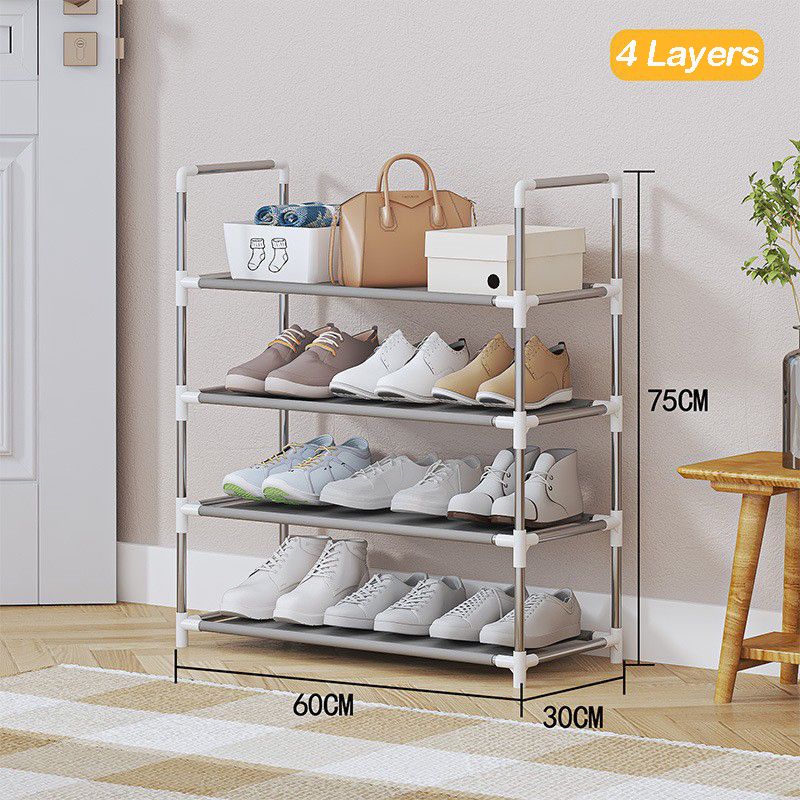 Jaza Keja 6 Layer Simple Metal Shoes Rack Space Saving Stand Holder Hallway Entryway Shoe Organizer Living Room Furniture