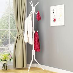 Jaza Keja 9 Hook Clothes Tree Simple Iron Coat Rack Coats Bags Scarves Household Hanger Storage Organizer Rack Portable Hat Clothes Stand