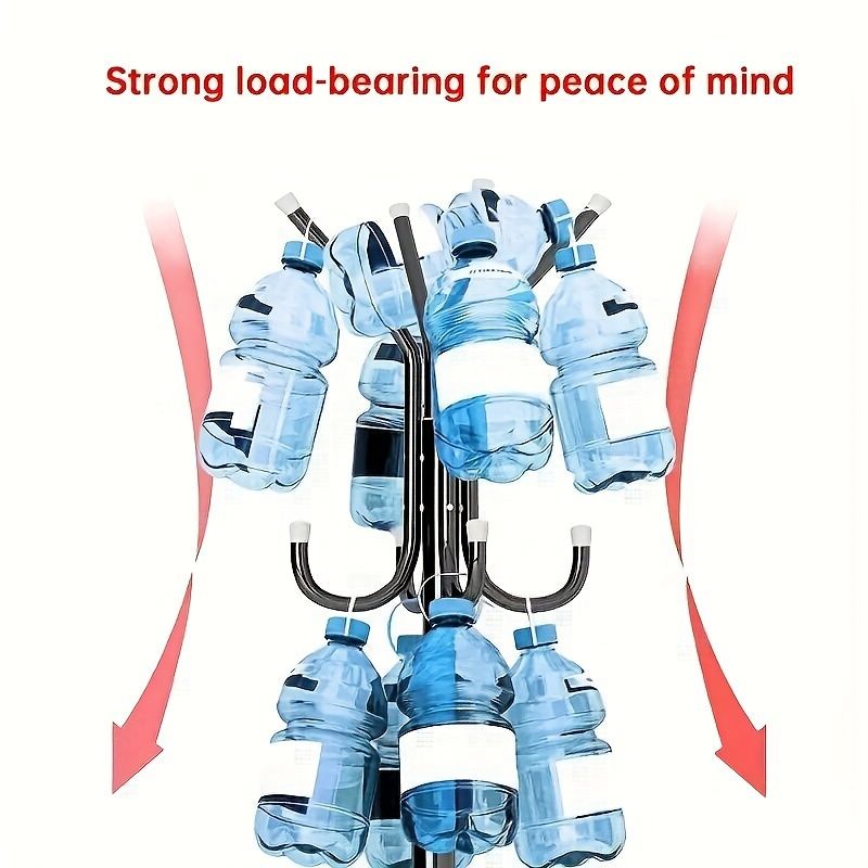 Jaza Keja 9 Hook Clothes Tree Simple Iron Coat Rack Coats Bags Scarves Household Hanger Storage Organizer Rack Portable Hat Clothes Stand