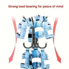 Jaza Keja 9 Hook Clothes Tree Simple Iron Coat Rack Coats Bags Scarves Household Hanger Storage Organizer Rack Portable Hat Clothes Stand