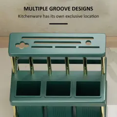 Jaza Keja Kitchen Knife Holder Multi-Function Cutter Cutlery Drainer Rack PP Space Saving Kitchen Utensil Organizer Rack