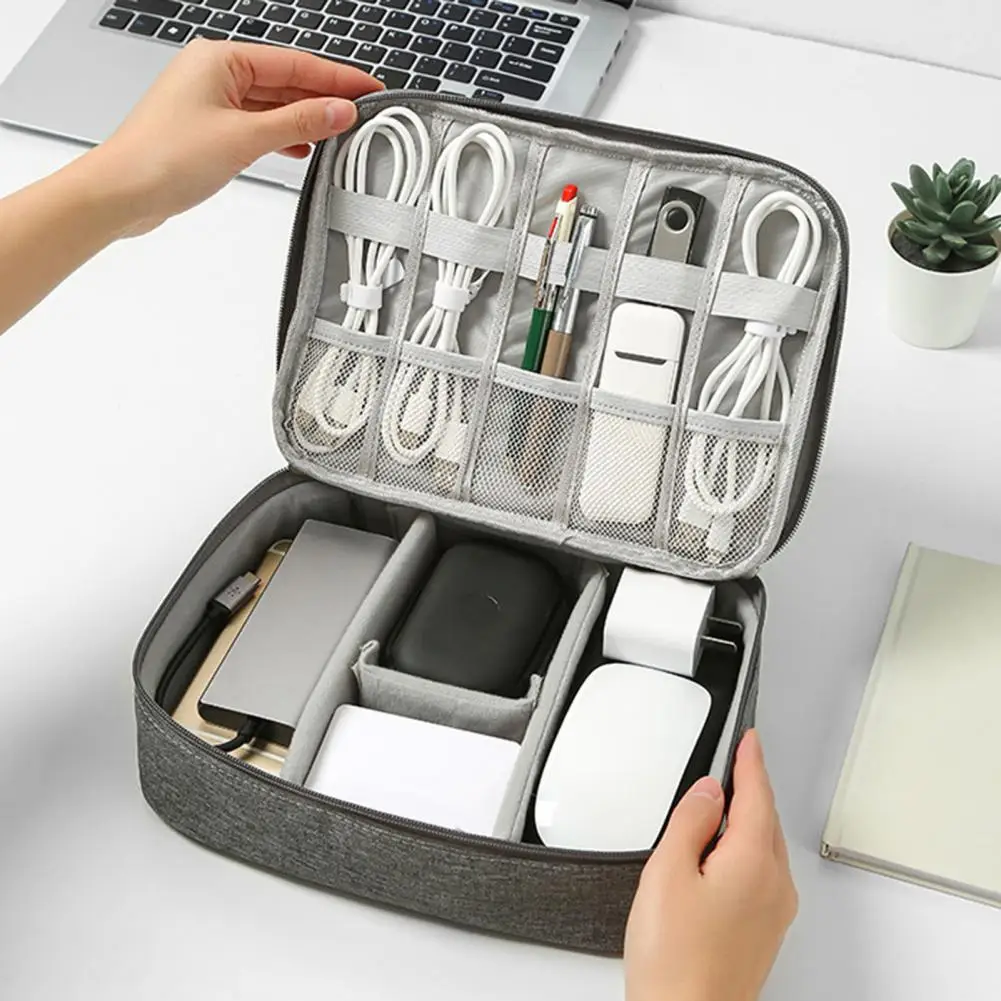 Jaza Keja Portable Large Capacity Storage Bag Cable Organizer Electronics Organizer USB Gadget Waterproof Organizer Pouch Travel Bag