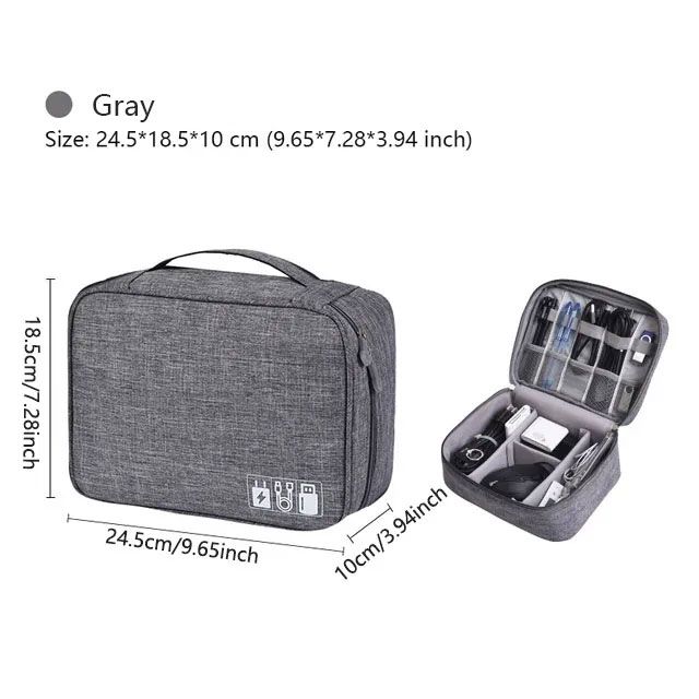 Jaza Keja Portable Large Capacity Storage Bag Cable Organizer Electronics Organizer USB Gadget Waterproof Organizer Pouch Travel Bag