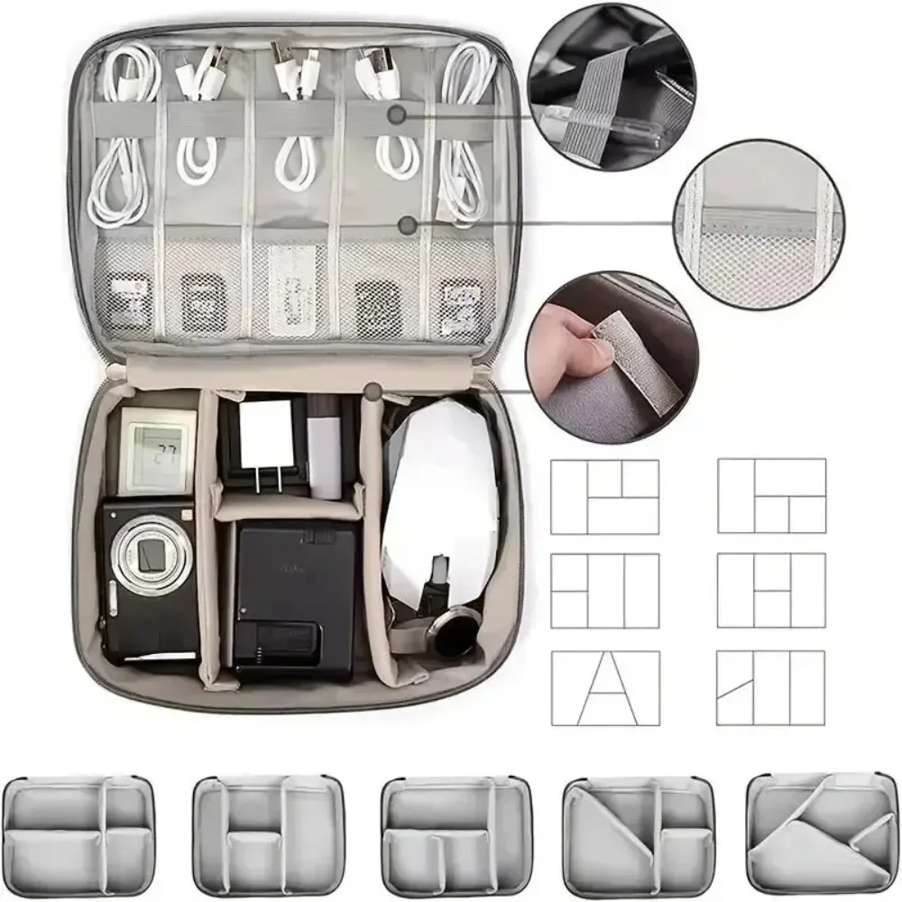Jaza Keja Portable Large Capacity Storage Bag Cable Organizer Electronics Organizer USB Gadget Waterproof Organizer Pouch Travel Bag