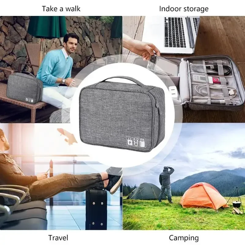 Jaza Keja Portable Large Capacity Storage Bag Cable Organizer Electronics Organizer USB Gadget Waterproof Organizer Pouch Travel Bag