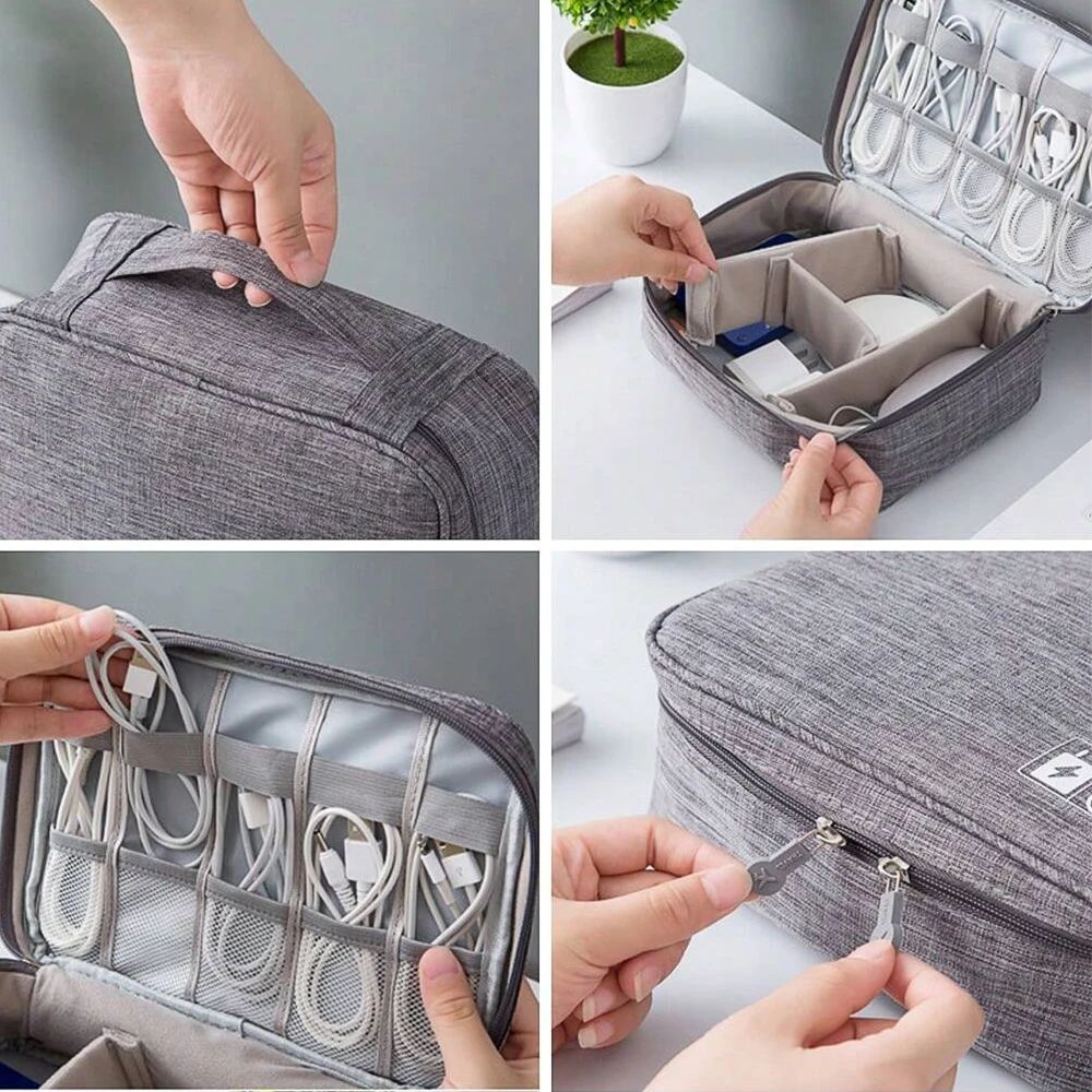 Jaza Keja Portable Large Capacity Storage Bag Cable Organizer Electronics Organizer USB Gadget Waterproof Organizer Pouch Travel Bag