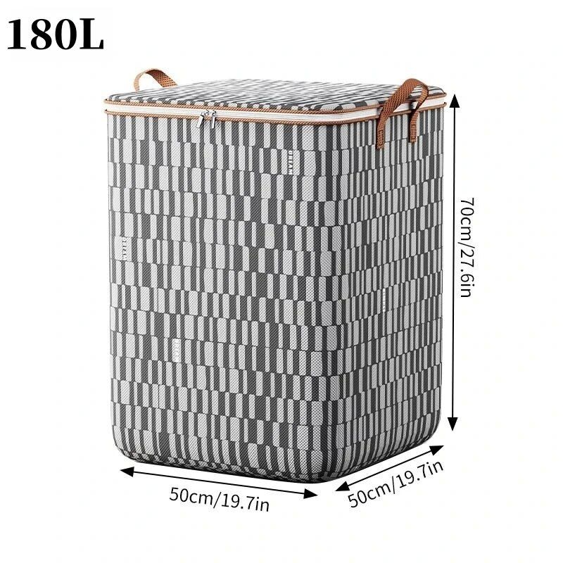 Jaza Keja 180L Portable Waterproof Moisture-proof Luggage Storage Bag Large Closet Organizer Toy Bins Zipper Duvet Storage Container