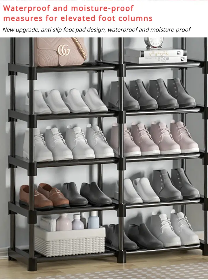 Jaza Keja 13mm Thickened Pipe Shoe Rack Multilayer Assembled Shelf Save Space Entrance Combination Shoe Cabinet Stand Holder Sneakers Organizer