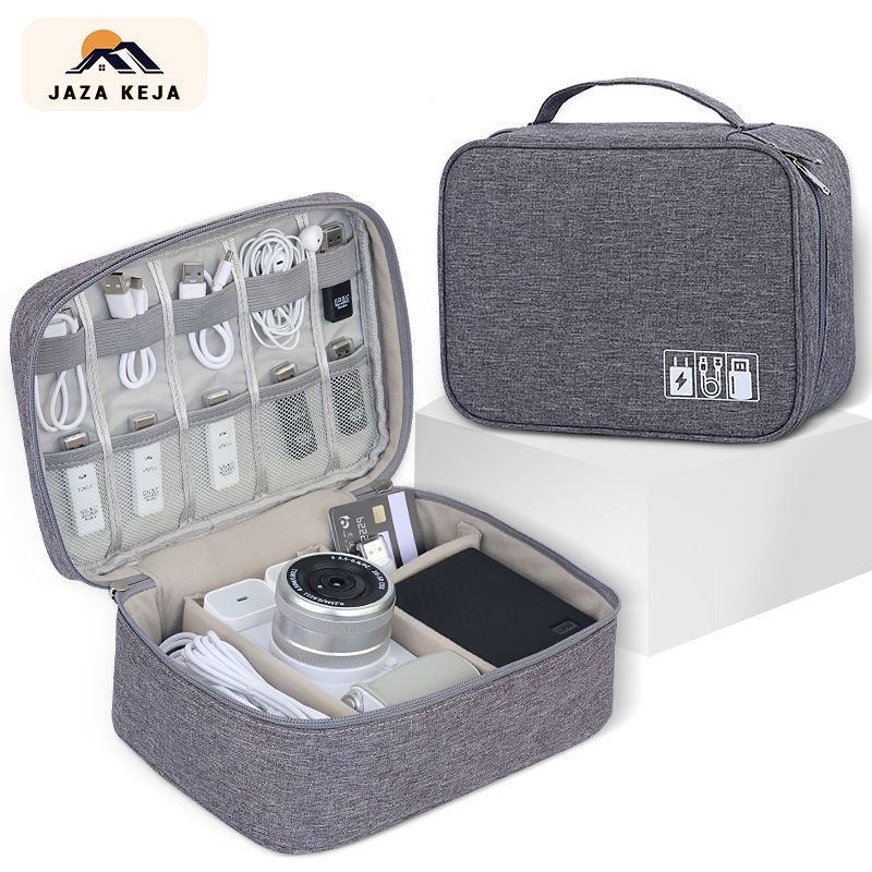 Jaza Keja Portable Large Capacity Storage Bag Cable Organizer Electronics Organizer USB Gadget Waterproof Organizer Pouch Travel Bag