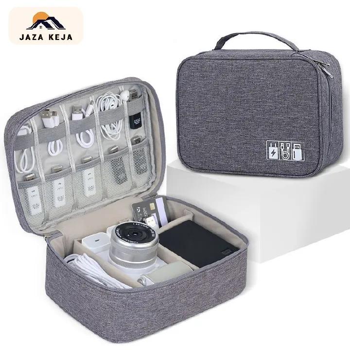 Jaza Keja Portable Large Capacity Storage Bag Cable Organizer Electronics Organizer USB Gadget Waterproof Organizer Pouch Travel Bag