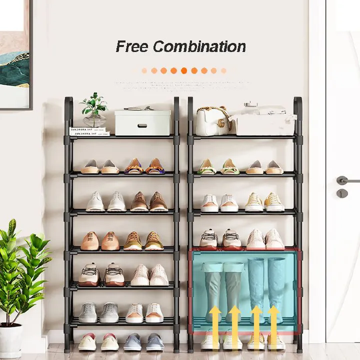 Jaza Keja 13mm Thickened Pipe Shoe Rack Multilayer Assembled Shelf Save Space Entrance Combination Shoe Cabinet Stand Holder Sneakers Organizer