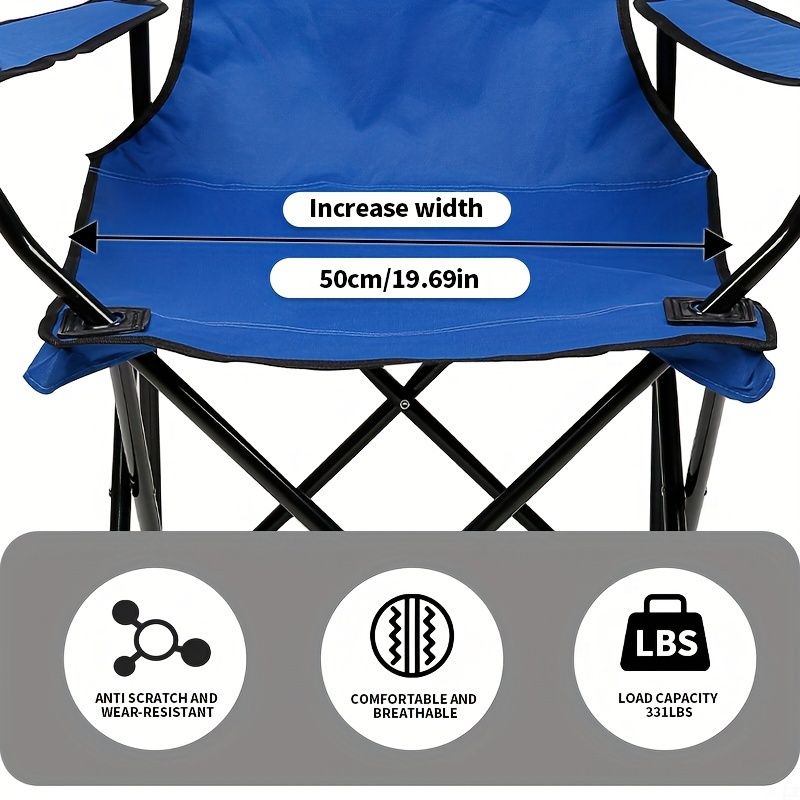 Jaza Keja Folding Outdoor Armrest Chair Steel Frame Durable Portable Fishing Travelling Camping Equipment
