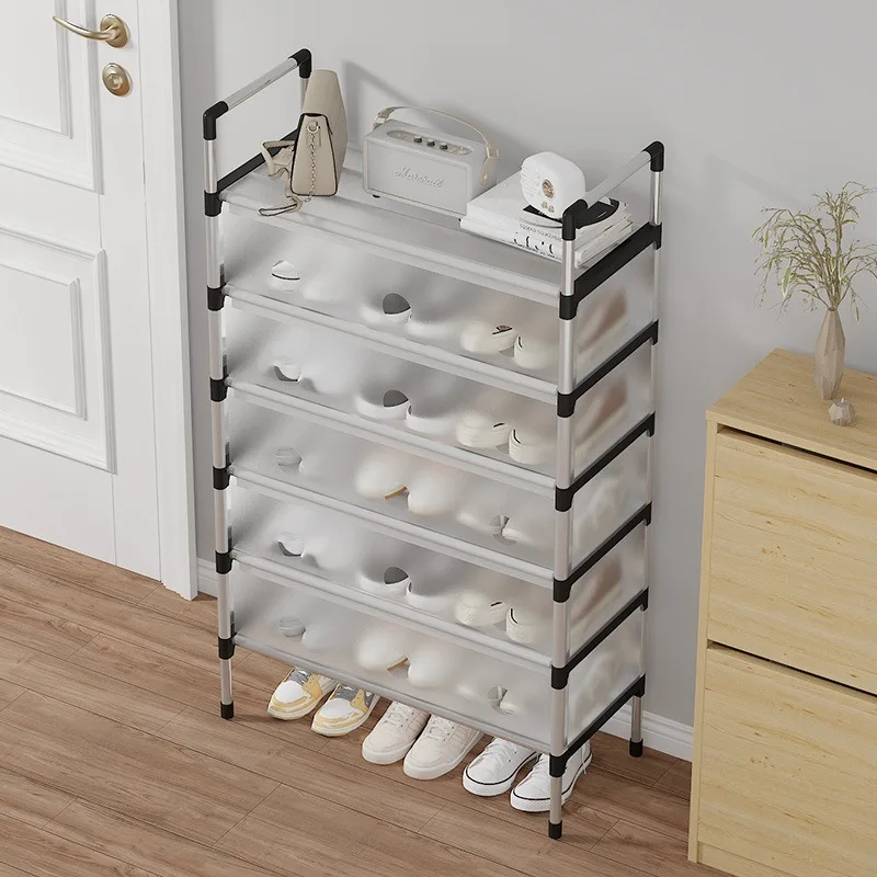 Jaza Keja Upgraded 7 Layer Shoes Organizer Dustproof Household Doorstep Shoes Rack DIY Assembly Large Capacity Shoes Cabinet Storage Shelf