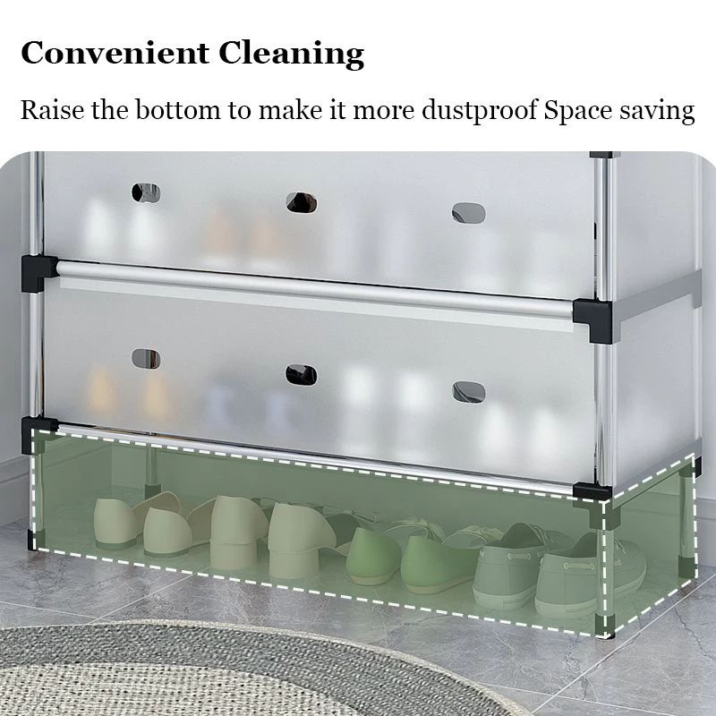 Jaza Keja Upgraded 7 Layer Shoes Organizer Dustproof Household Doorstep Shoes Rack DIY Assembly Large Capacity Shoes Cabinet Storage Shelf