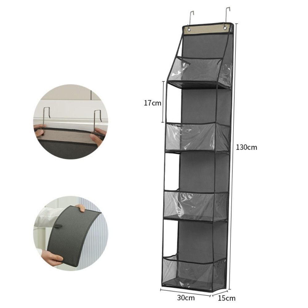 Jaza Keja 4 Layer Over-the-Door Hanging Organizer Multi-functional Fabric Hanging Bag Behind the Door Storage Miscellaneous Storage