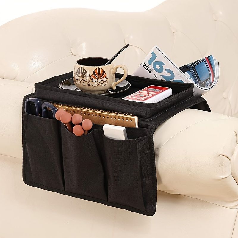 Jaza Keja Contemporary Sofa Armrest Organizer Oxford Material Bedside Hanging Bag Suitable for TV Remote Snacks