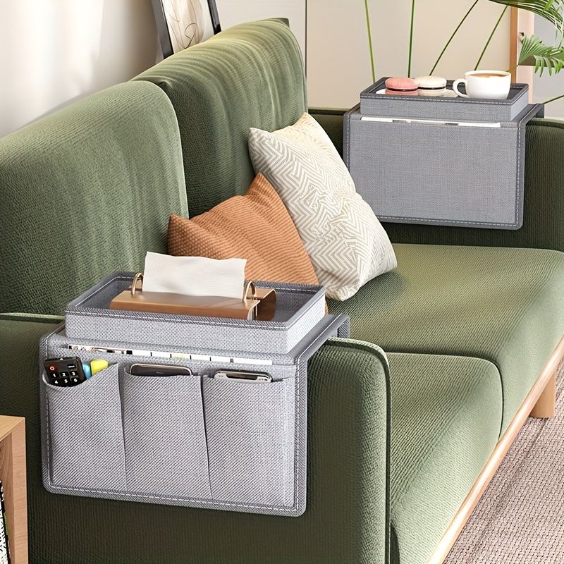 Jaza Keja Contemporary Sofa Armrest Organizer Oxford Material Bedside Hanging Bag Suitable for TV Remote Snacks