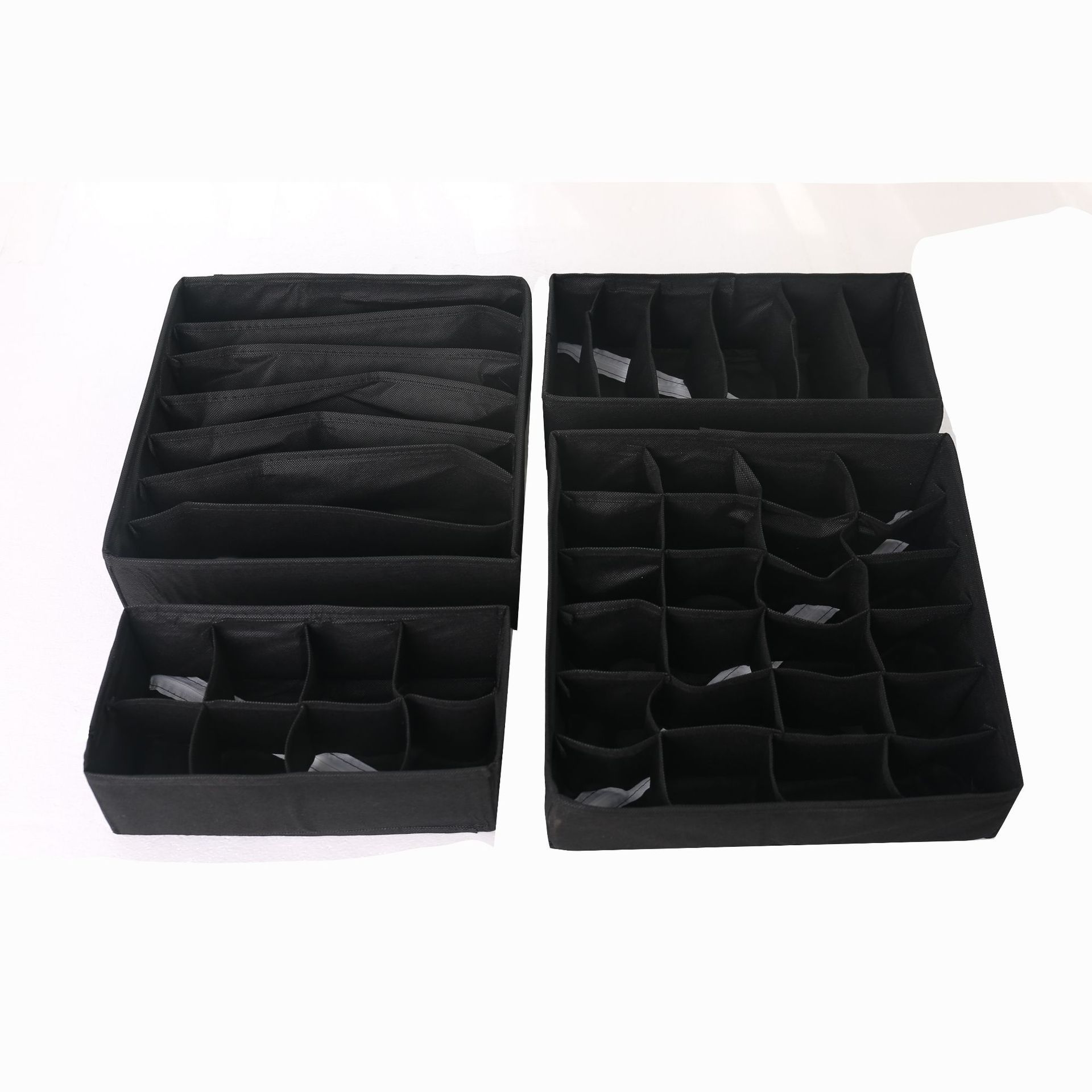 Jaza Keja 4pcs of 6 7 8 24 Grids Closet Drawers Organizer Storage for Underwear, Bra, Socks Clothes Divider Sock Storage