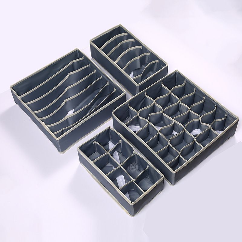 Jaza Keja 4pcs of 6 7 8 24 Grids Closet Drawers Organizer Storage for Underwear, Bra, Socks Clothes Divider Sock Storage