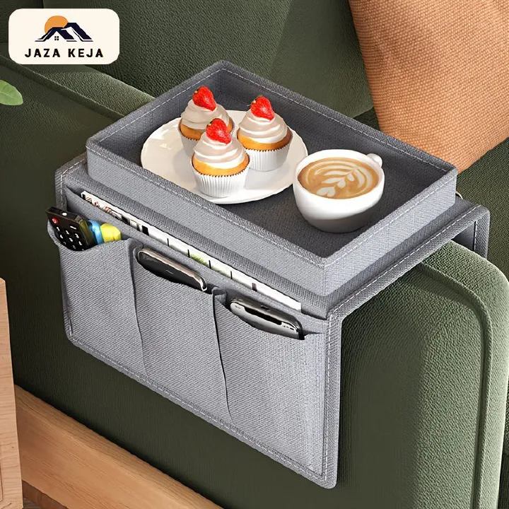 Jaza Keja Contemporary Sofa Armrest Organizer Oxford Material Bedside Hanging Bag Suitable for TV Remote Snacks