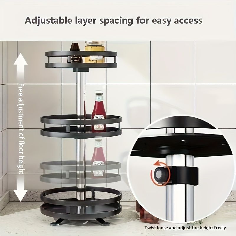 Jaza Keja Rotating Spice Jar Multifunctional Condiment Shelf Kitchen Salt Flavor Container Flavouring Tank Shelf for Tableware Makeup Spices