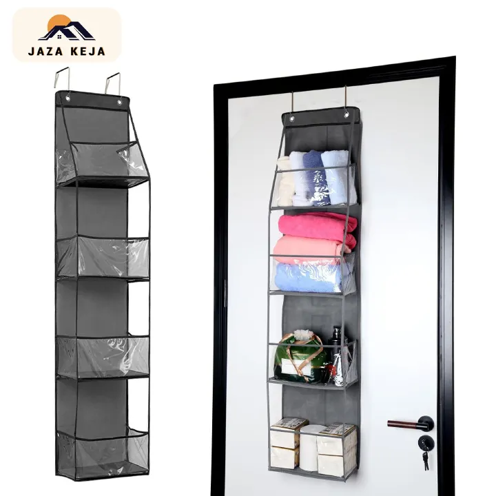 Jaza Keja 4 Layer Over-the-Door Hanging Organizer Multi-functional Fabric Hanging Bag Behind the Door Storage Miscellaneous Storage