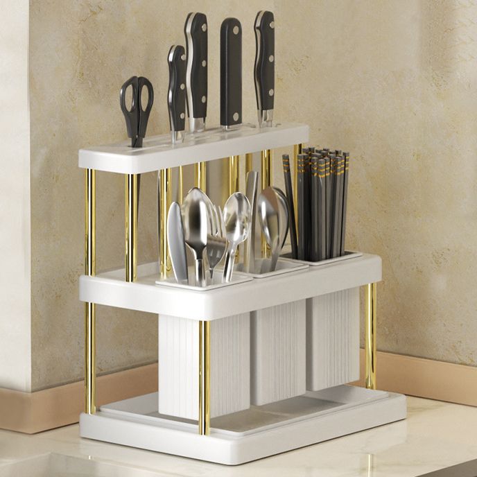 Jaza Keja Kitchen Knife Holder Multi-Function Cutter Cutlery Drainer Rack PP Space Saving Kitchen Utensil Organizer Rack