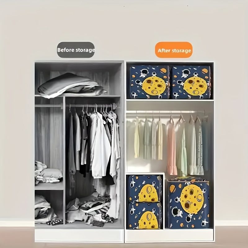 Jaza Keja 1pc 140L Space-Themed Large Capacity Dustproof & Moisture-Proof Storage Bag with Reinforced Handles