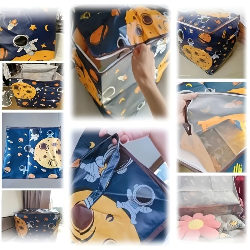 Jaza Keja 1pc 140L Space-Themed Large Capacity Dustproof & Moisture-Proof Storage Bag with Reinforced Handles